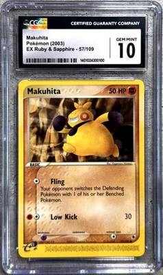 Pokémon Card Makuhita CGC 10 Gem Mint, EX Ruby & Sapphire 57/109, 2003 (1) - Image 1 of 4