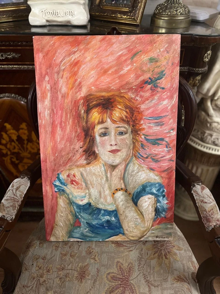 Renoir - Increíble pintura al óleo - Hecho a mano - Firmado - Estampado Foto 1 de 4