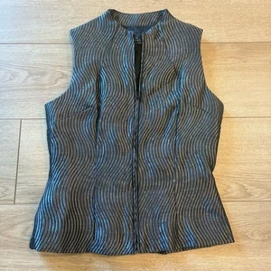 Y2K Jessica McClintock Millennium 2000 Metallic Sleeveless Top Vest Size 8 - Picture 1 of 6