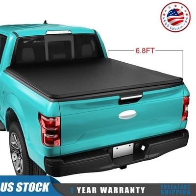 Soft Roll-Up Tonneau Cover Fits Ford F250 F350 Super Duty 1999-2023 6.8ft Bed Foto 1 de 4