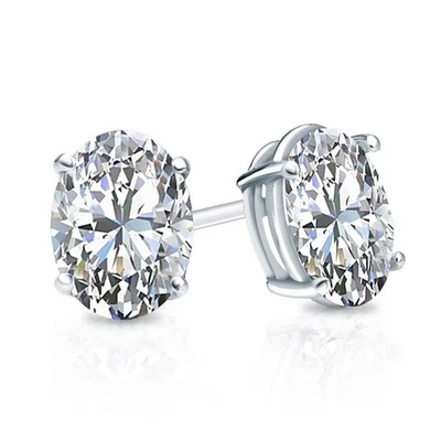 1.50 TCW Classic Oval Studs Lab Grown Diamond 14 KT Gold - Image 1 of 4