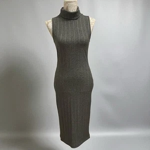 Nine West ärmelloses Rippstrick Rollkragen Maxi Pullover Kleid grau Gr. M - Bild 1 von 13