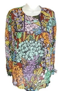 Anthropologie Blank London S Multi-color Floral artsy boho peasant fairy Blouse - Picture 1 of 5