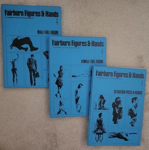 Vtg Fairburn Figures & Hands Set 1 Books 1 2 3 drawing art - Imagen 1 de 4