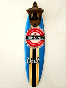 🕉 Bali Bintang Beer Surfboard Bottle Opener Wood + Heavy Brass, Wall mount. 🕉 - Picture 1 of 5