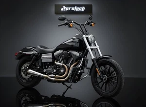 2 into 1 Exhaust Pipes Muffler fits Harley-Davidson Dyna Super Glide FXD 99-17 - Picture 1 of 9