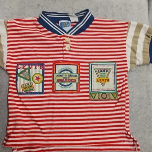 VTG 90s Little LEVI'S Quarter Button Rescue Hikeing Outdoorsmen Red/White Sz. 3T - Picture 1 of 4