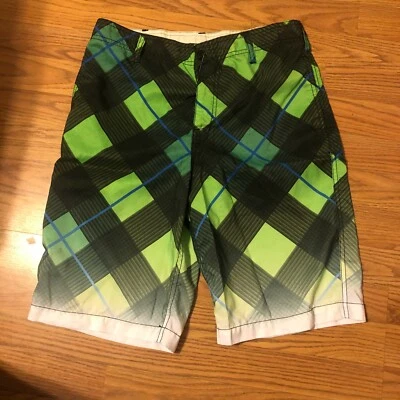 Board Shorts Zoo York Hombre - Talla 30 - Verde, Negro, Azul Patrón a Cuadros - 0435 Foto 1 de 3