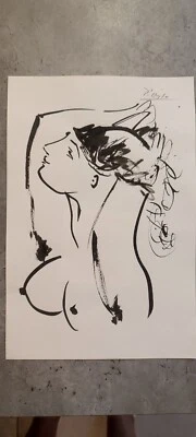 Picasso dessin Érotique signé. Portrait De Dora Marr  - Photo 1/2