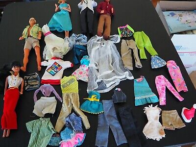 Barbie And Ken Dresses/Clothes And Dolls Large Lot Of Over 30 Pieces • 14.99$