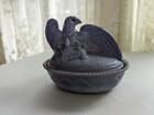 Westmoreland Glass Radiated Purple Mother Eagle On Nest Candy Dish