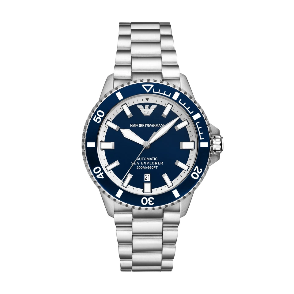Orologio Automatico Uomo EMPORIO ARMANI SEA EXPLORER AR60079 Acciaio Blu - Immagine 1 di 3