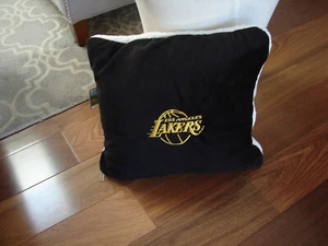 LA Lakers  Lambswool Microsherpa Throw Pillow By Apollo USA Rare Collectable - Picture 1 of 5