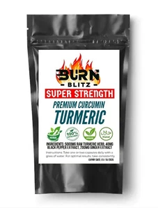 Turmeric Tablets 5000mg + Black Pepper + Ginger | 95% Curcuminoids - 120 Pills - Picture 1 of 2