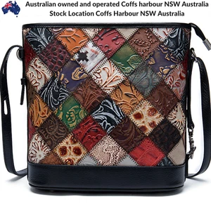Designer Full Grain Genuine Leather Cross Body Handbag Travel Work Casual Bag - Picture 1 of 10