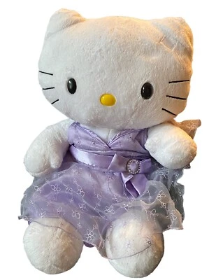 Vintage Build A Bear 17" Hello Kitty Plush White Purple Dress Sanrio BAB No Bow - Image 1 of 4