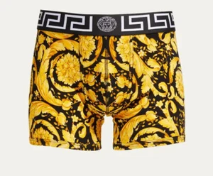 VERSACE Men's BAROCCO Greca boxer BRIEFS Black/Gold SIZE Medium / 5 IT - Picture 1 of 3