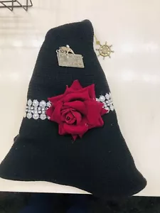 Witch Wizard Costume Hat With Rose , Rhinestones &Metal Witch Accessories - Picture 1 of 7