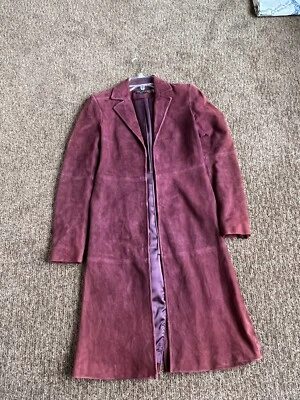 Abrigo largo de gamuza rojo oscuro Alice and Olivia XS chaqueta profunda Foto 1 de 4