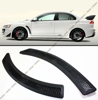Evo 10 X Style Black Mesh Polyurethane Front Fender Side Vent Cover For Lancer - Image 1 of 4
