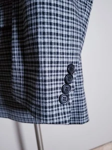 44L Ralph Lauren Gray Black check Plaid Tweed 4-SEASON Jacket SportCoat Blazer - Picture 1 of 6
