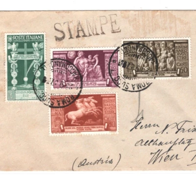 ITALY Air Mail 1936 Cover CAESAR BIMILLENARY Stamps Registered {samwells}MA80 - Image 1 of 4