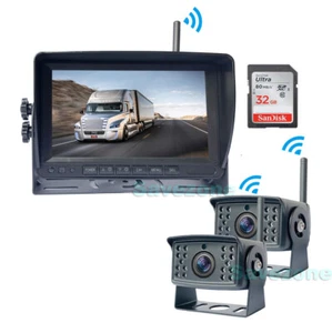 2x HD 1080P Digital Wireless Reversing Camera + 7" Car Split DVR Monitor for Bus - Picture 1 of 12