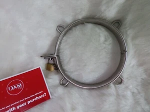 Collar with 4 Steel D-Rings (Stainless Steel) and Brass Padlock. bondage, goth - Picture 1 of 4