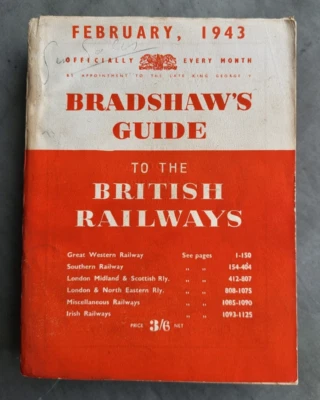 FEB 1943 Original Bradshaws Railway Guide Timetable Handbook - Image 1 of 4