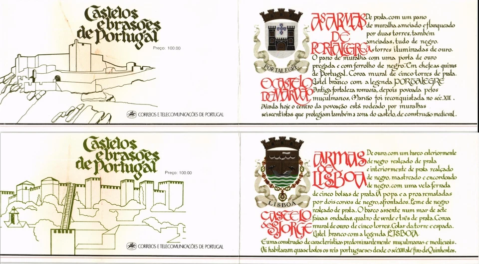 Portugal 1987 Yvert C 1709/10 Castles and Shields MNH VF - Image 1 of 2