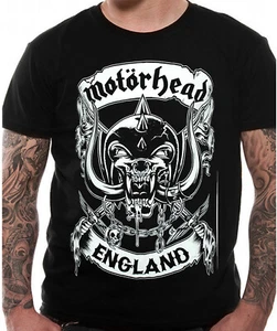 Motorhead T Shirt OFFICIAL  Crossed Swords England Crest Black Ace Of Spades NEW - Picture 1 of 8