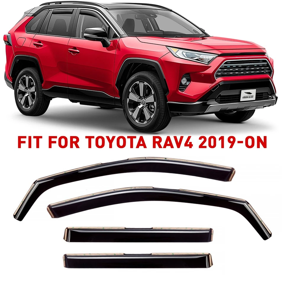 Protectores de lluvia viseras de ventilación pantalla para Toyota RAV4 2019-2025 IRROMPIBLE Foto 1 de 4