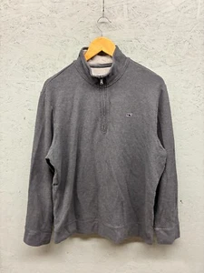 Sudadera Pullover Vineyard Vines Para Hombre L Gris Pima Algodón Cuarto Cremallera Logo - Imagen 1 de 7