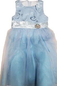 Rare Editions Glittery Tulle Sleeveless Blue Dress size 6 - Picture 1 of 6