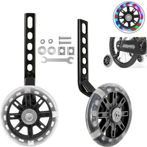 1Pair Training Wheels bike fit 12/14/16/18/20Inch bike with Flash Light Wheel - Picture 1 of 13