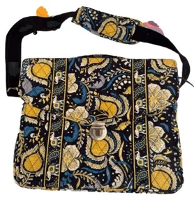 Vera Bradley Ellie Blue Crossbody Book / Laptop / Bag Lots Of Pockets - Picture 1 of 5