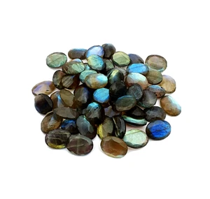 Lote suelto de piedras preciosas de labradorita natural corte ovalado 14 piezas 100 CT 12*16 MM - Imagen 1 de 4
