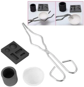 NEW Torch Melting Kit Gold Silver Set Crucible Tong Rod Graphite Ingot Mold Set - Picture 1 of 7
