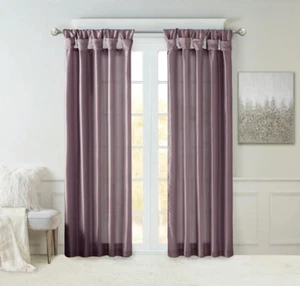 Madison Park Emilia Twist Tab Window Curtain | Purple - 50" x 84" - Picture 1 of 3