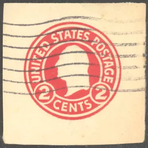 Scott U429, the 2 Cent 1915 Washington Cut Square, missing envelope flaps - Picture 1 of 1