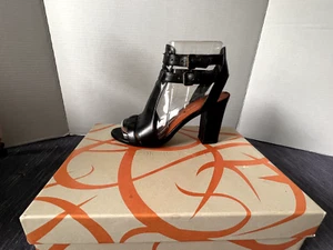 Sandalias Via Spiga de cuero negro fola - talla 7 - Imagen 1 de 4