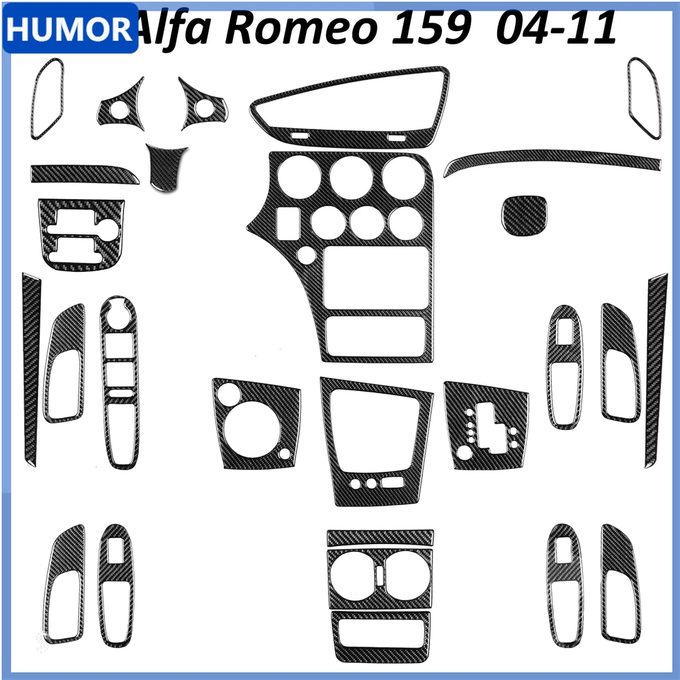 Kits completos de cubierta interior de fibra de carbono real 32 piezas para Alfa Romeo 159 2004-11 Foto 1 de 4