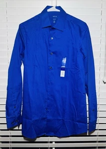 APT 9 Mens Dress Shirt Dazzling Blue, Slim Fit Long Sleeve Size S - Picture 1 of 5