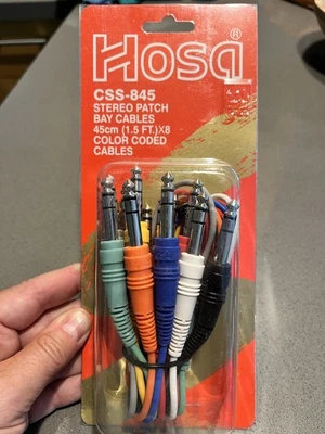 Hosa CSS-845 Balanced Patch Cables 1/4 in TRS to Same 8 pc UPC 728736005112 - Image 1 of 2