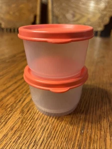 Tupperware Small Snack Cups Clear w/Watermelon Seals Lids Lot of 2 New!  - Picture 1 of 3