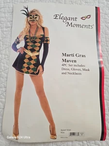 Elegant Moments Marti Gras Maven Kostüm Gr./M + Maiden Garner & Schwert - Bild 1 von 14