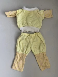 Cabbage Patch Kid Track Suit Sweat Suit Outfit Yellow VTG Orange Stripes Read - Picture 1 of 10
