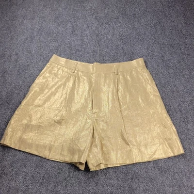 Ralph Lauren Purple Label Beverleigh Foiled Linen Shorts Womens 14 $990 - Image 1 of 4