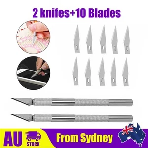 2Pack- 10×Blades Precision Carving Craft Knife Hobby Knife Steel for DIY Art Kit - Picture 1 of 9