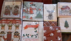 Christmas Napkins.  FREE Shipping,  FREE Cocktail-sized Napkins.  NIB.  - Picture 1 of 2